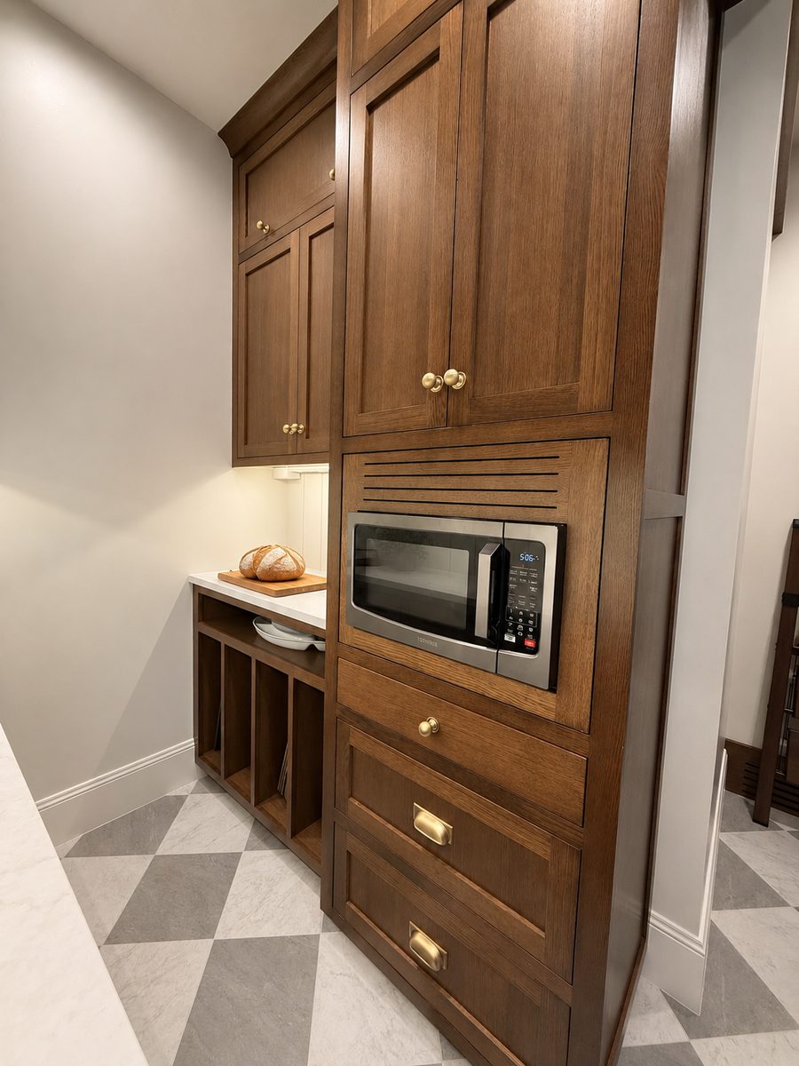 Kitchen countertop and built-in cabinetry installation by Big Rig Construction